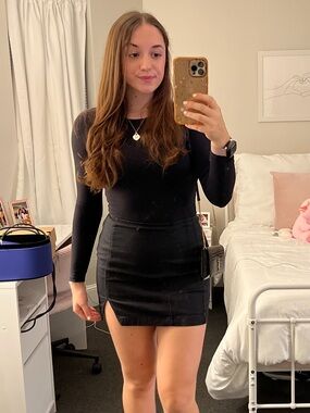 PacSun Black Mini Skirt with Front Slit